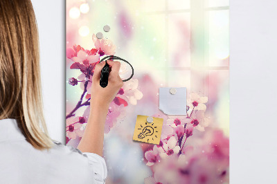 Magnettafel zum schreiben Blumenmotiv mit Platz für Fotos