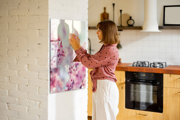 Magnettafel zum schreiben Blumenmotiv mit Platz für Fotos