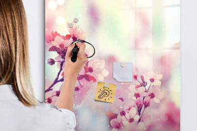 Magnettafel zum schreiben Blumenmotiv mit Platz für Fotos