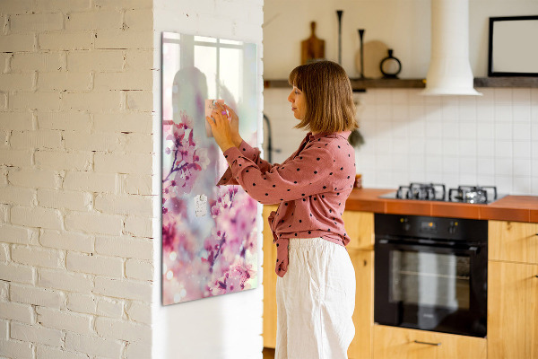 Magnettafel zum schreiben Blumenmotiv mit Platz für Fotos