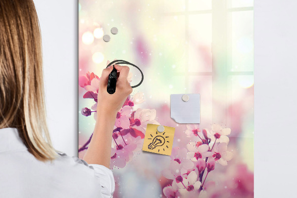 Magnettafel zum schreiben Blumenmotiv mit Platz für Fotos