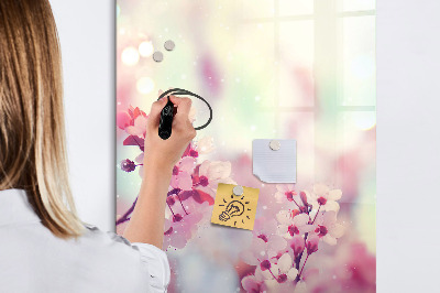 Magnettafel zum schreiben Blumenmotiv mit Platz für Fotos