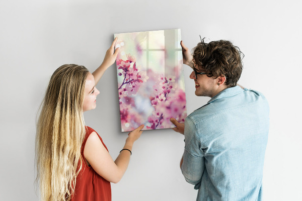 Magnettafel zum schreiben Blumenmotiv mit Platz für Fotos