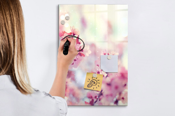 Magnettafel zum schreiben Blumenmotiv mit Platz für Fotos