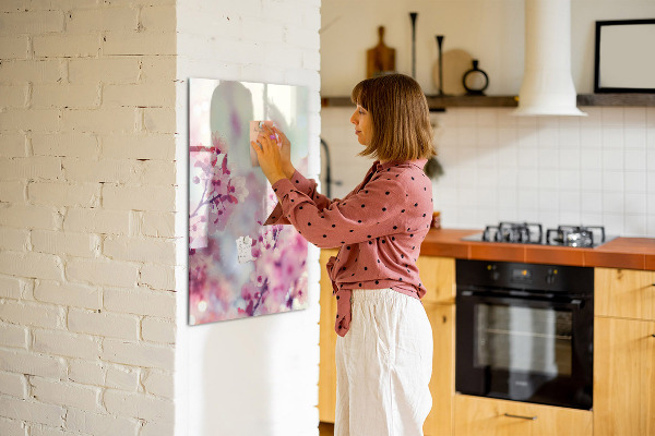 Magnettafel zum schreiben Blumenmotiv mit Platz für Fotos