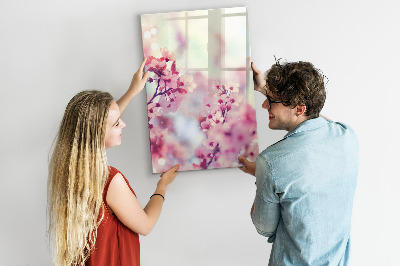 Magnettafel zum schreiben Blumenmotiv mit Platz für Fotos