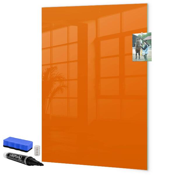 Schreib magnettafel Orangefarbene Tafel für Notizen und Fotos