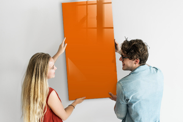 Schreib magnettafel Orangefarbene Tafel für Notizen und Fotos