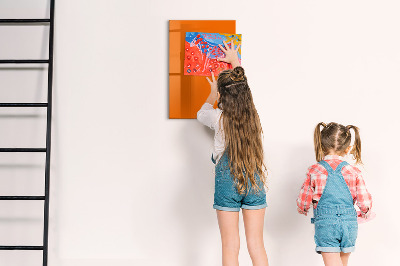 Schreib magnettafel Orangefarbene Tafel für Notizen und Fotos