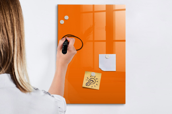Schreib magnettafel Orangefarbene Tafel für Notizen und Fotos
