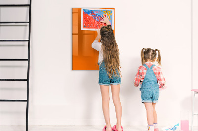 Schreib magnettafel Orangefarbene Tafel für Notizen und Fotos