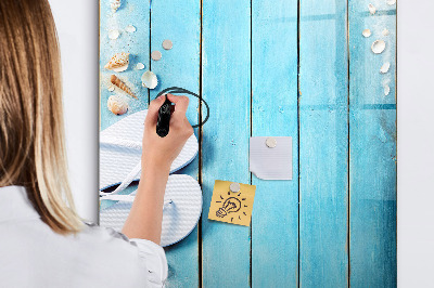 Schreib magnettafel Sommererinnerungen auf blauem Hintergrund