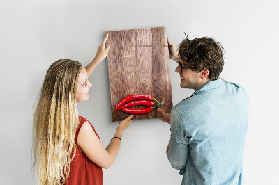 Magnettafel zum schreiben Papiererinnerungen und scharfe Paprikaschoten