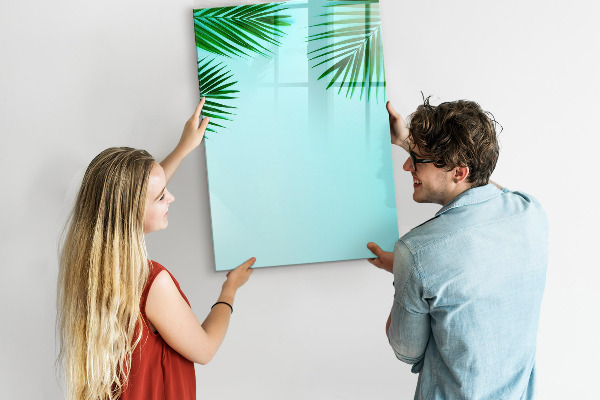 Magnettafel zum schreiben Grüne Blätter und Erinnerungen in Fotos