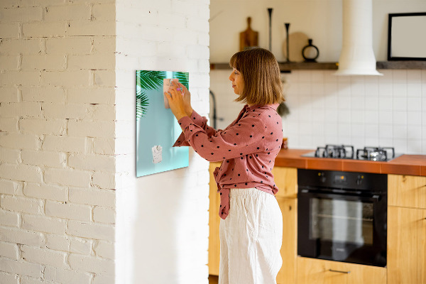 Magnettafel zum schreiben Grüne Blätter und Erinnerungen in Fotos