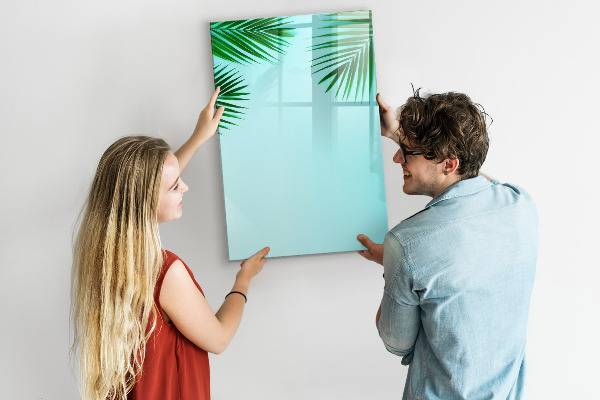 Magnettafel zum schreiben Grüne Blätter und Erinnerungen in Fotos