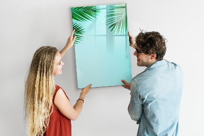 Magnettafel zum schreiben Grüne Blätter und Erinnerungen in Fotos