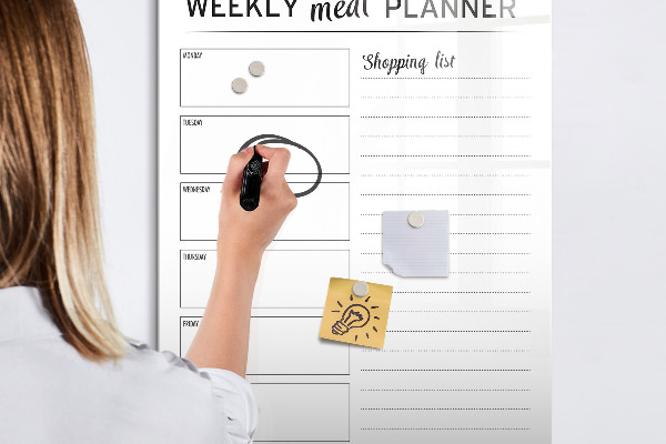 Magnettafel zum schreiben Speiseplan für jede Woche