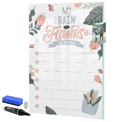 Magnettafel zum schreiben Blumen und Erinnerungen an einem Ort