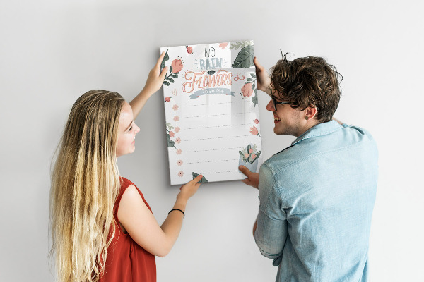 Magnettafel zum schreiben Blumen und Erinnerungen an einem Ort