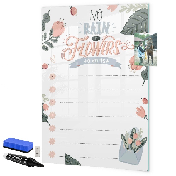 Magnettafel zum schreiben Blumen und Erinnerungen an einem Ort