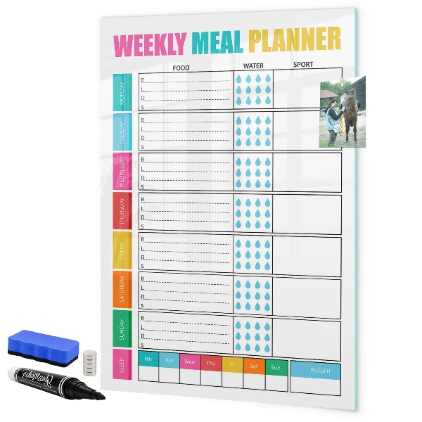 Magnettafel zum schreiben Speiseplan für jede Woche