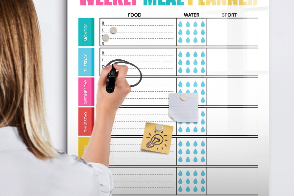Magnettafel zum schreiben Speiseplan für jede Woche