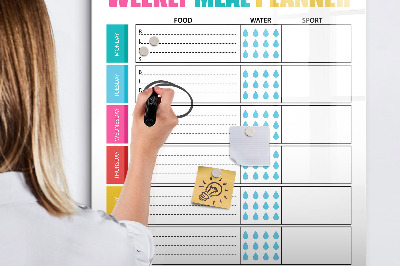 Magnettafel zum schreiben Speiseplan für jede Woche