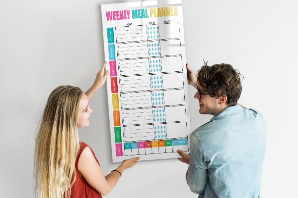 Magnettafel zum schreiben Speiseplan für jede Woche