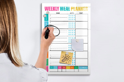 Magnettafel zum schreiben Speiseplan für jede Woche