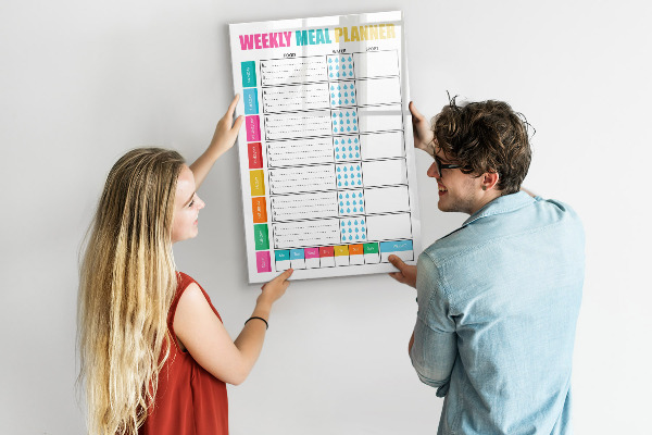 Magnettafel zum schreiben Speiseplan für jede Woche