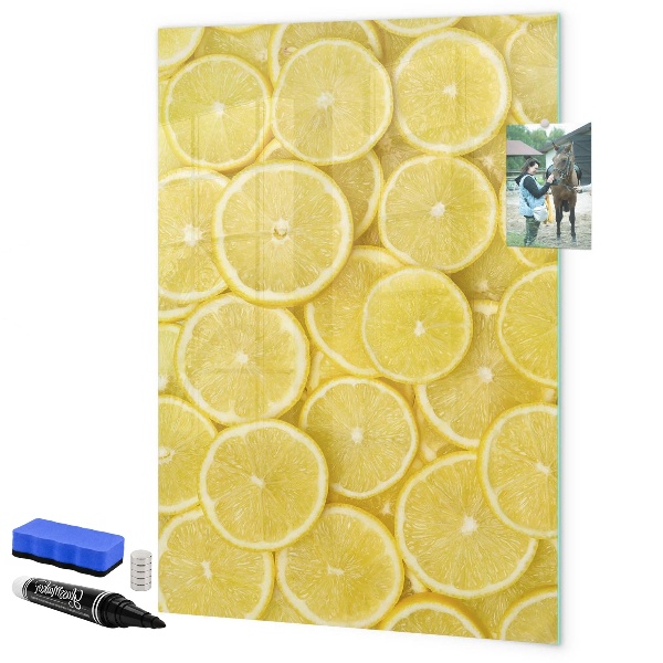Magnettafel zum schreiben Bunte Zitronen-Memotafel