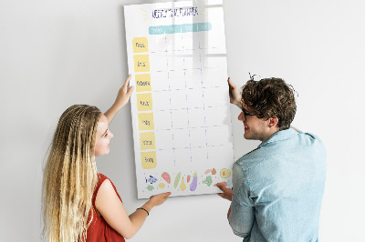 Magnettafel zum schreiben Speiseplan für die ganze Woche