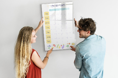 Magnettafel zum schreiben Speiseplan für die ganze Woche