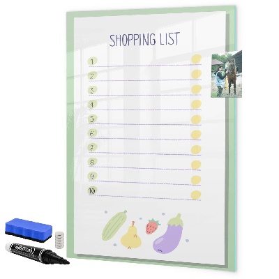 Schreib magnettafel Einkaufsliste mit Platz für Fotos