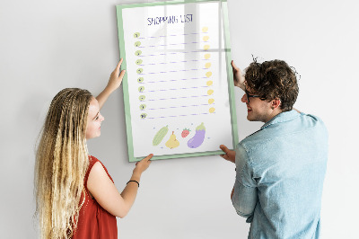Schreib magnettafel Einkaufsliste mit Platz für Fotos