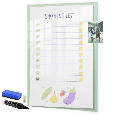 Schreib magnettafel Einkaufsliste mit Platz für Fotos