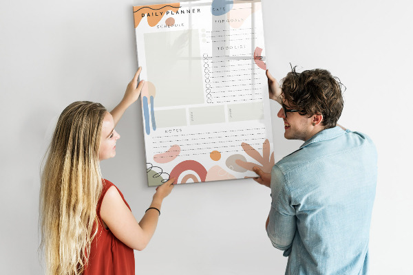 Schreib magnettafel Tagesplaner mit Platz für Fotos