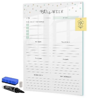 Schreib magnettafel Wochenplaner mit Platz für Notizen