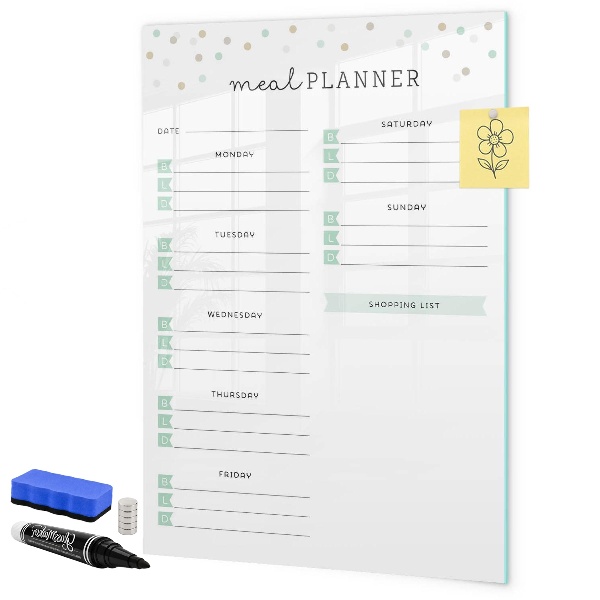 Magnettafel zum schreiben Speiseplan für die ganze Woche