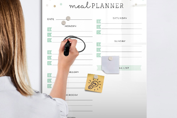 Magnettafel zum schreiben Speiseplan für die ganze Woche