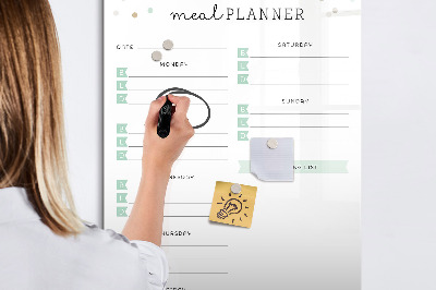 Magnettafel zum schreiben Speiseplan für die ganze Woche