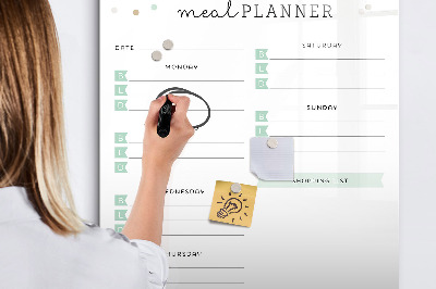 Magnettafel zum schreiben Speiseplan für die ganze Woche
