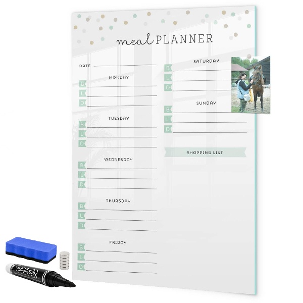 Magnettafel zum schreiben Speiseplan für die ganze Woche