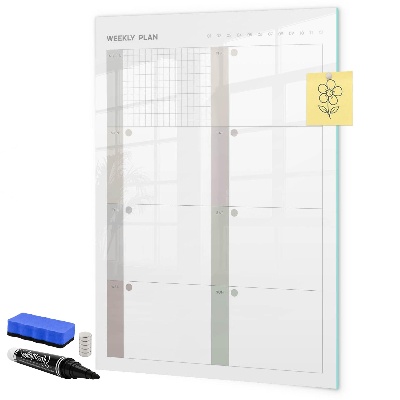 Magnettafel zum schreiben Wochenplan mit Platz für Fotos