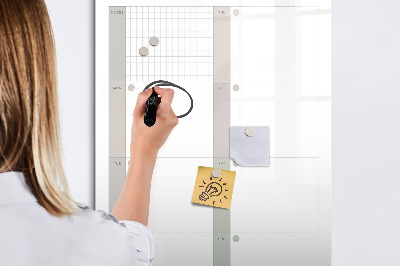 Magnettafel zum schreiben Wochenplan mit Platz für Fotos
