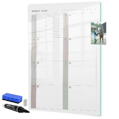 Magnettafel zum schreiben Wochenplan mit Platz für Fotos
