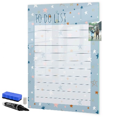Magnettafel zum schreiben Aufgabenliste mit Platz für Fotos