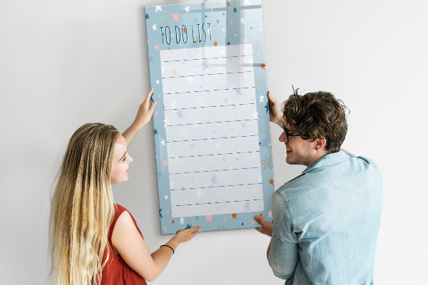 Magnettafel zum schreiben Aufgabenliste mit Platz für Fotos