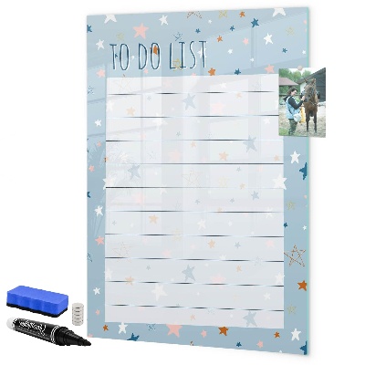 Magnettafel zum schreiben Aufgabenliste mit Platz für Fotos